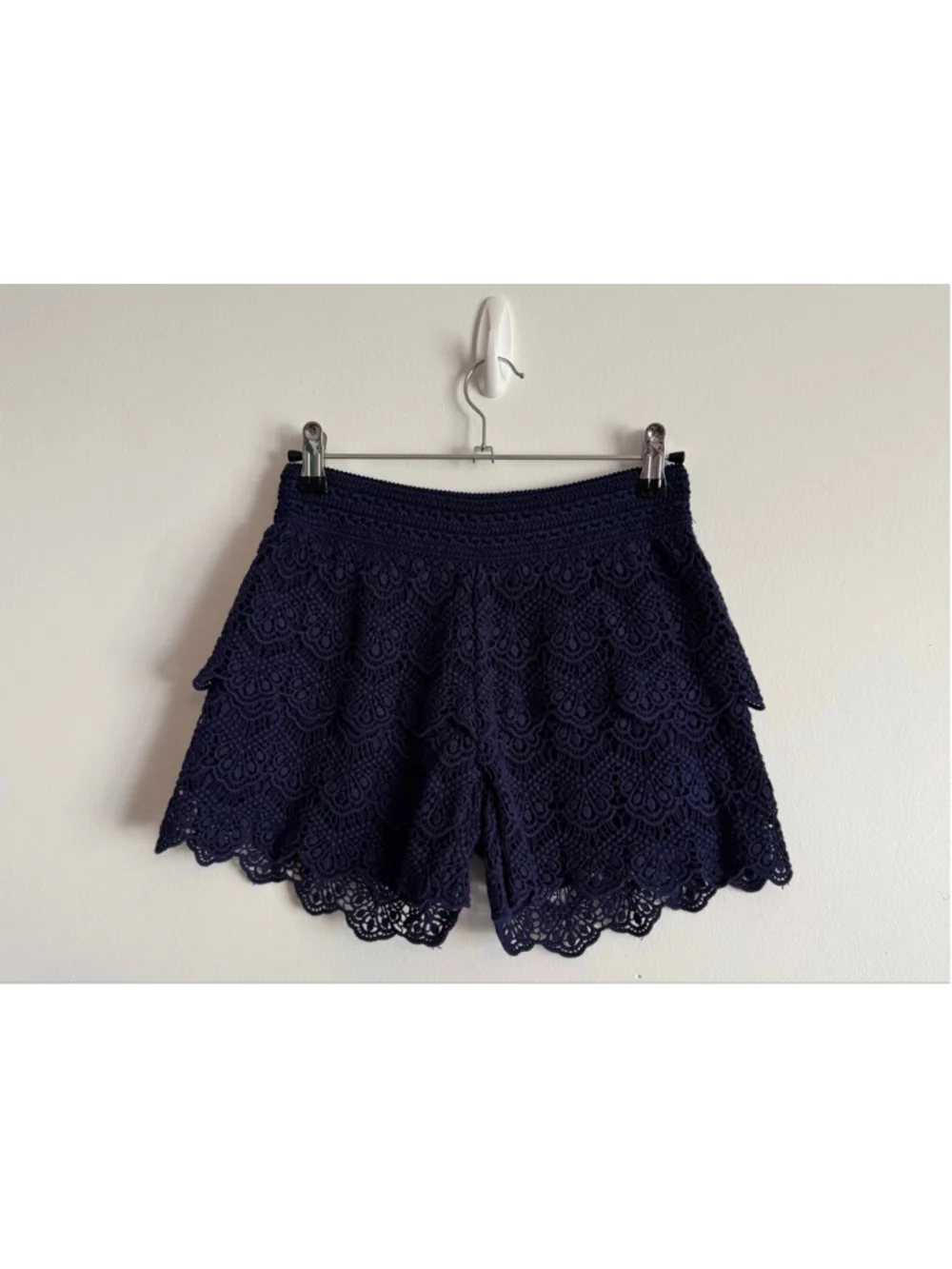 Girls Justice Navy Blue Lace Tiered Shorts Size 12
